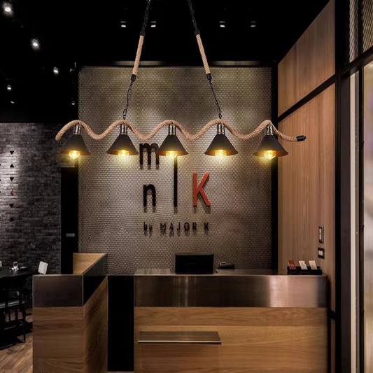 Lustrage Lust, 5*E27, кафяв, метален и канап