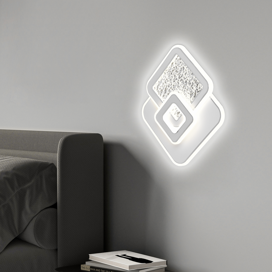 LED полилей KOMPACTO 57W, 3 квадрата, студена/топла/неутрална светлина, бял