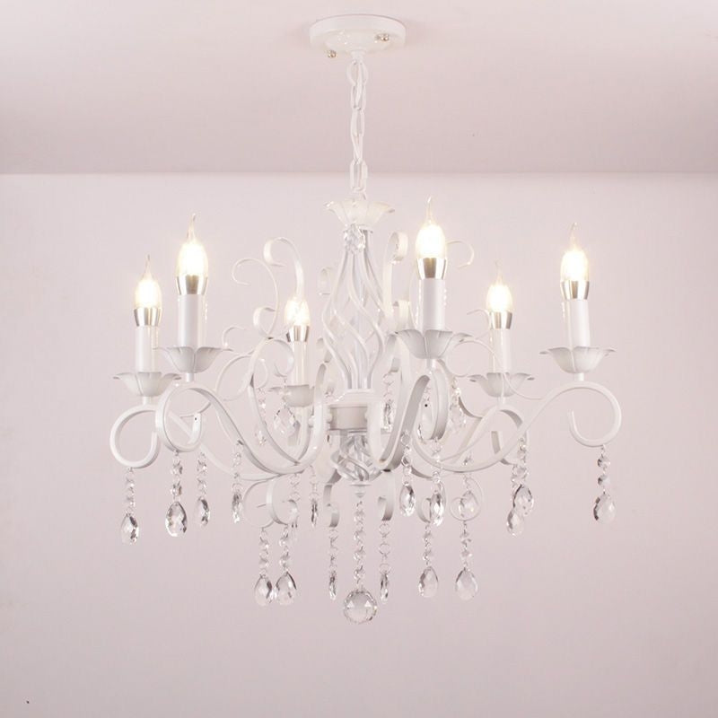 Candelabru Delli Santi 6xe14, диаметър 49cm, бяла, регулируема височина