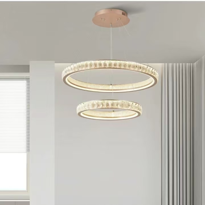 Кристален полилей, Kensington Magno, 112W, злато, 2 елемента, регулируема височина, топла/студена/неутрална светлина