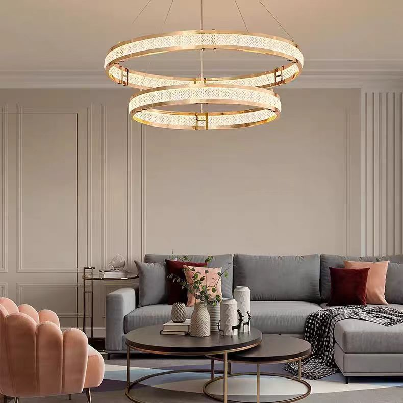 Кристален полилей, LINDERHOF Magno, 62W, диаметър 60 см, студена/топла/неутрална светлина, злато, регулируема височина