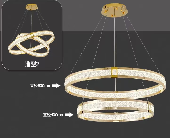 Кристален полилей, LINDERHOF Magno, 62W, диаметър 60 см, студена/топла/неутрална светлина, злато, регулируема височина