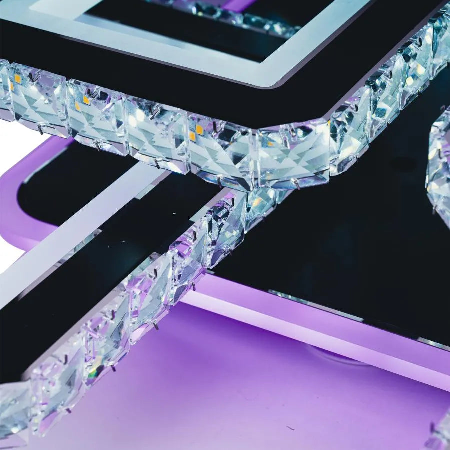 LED полилей с дистанционно управление и Crystal Leila RGB 237W, 8 квадрат
