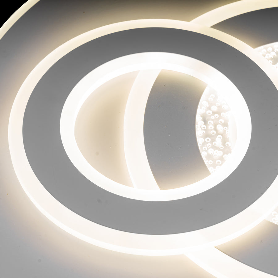 Lustra LED cu Telecomanda Remo, 200W, Alb, Acril, Dimabila