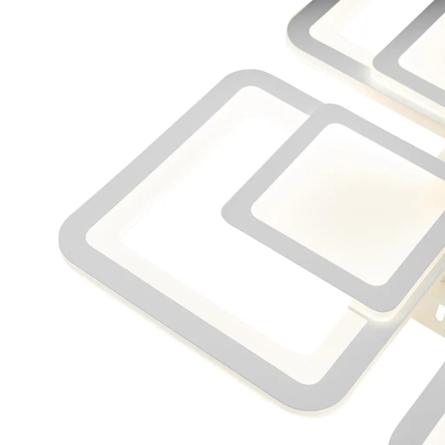 LED полилей със сусамово дистанционно управление 77W, 4 квадрата, студ/гореща/неутрална светлина, нестабилна, бяла