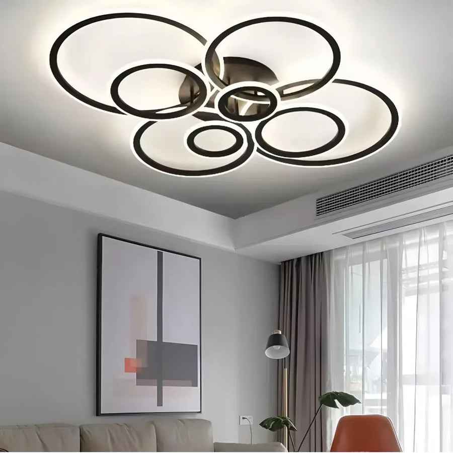 LED полилей с дистанционно управление на Бети 130W, 8 кръга, студена/гореща/неутрална светлина, нестабилна, черна