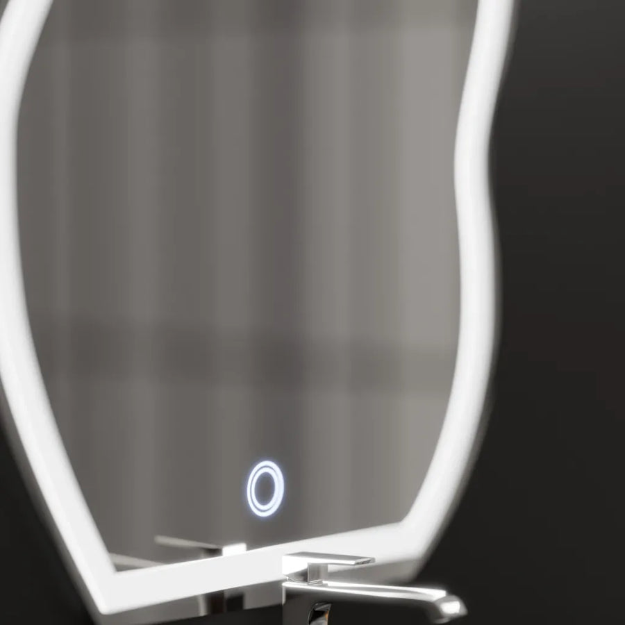 Органично LED огледало 50x70cm, форма на докосване, система за деактивиране, маргаритка