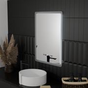 Правоъгълно светодиодно огледало, 50x70см, ZAMPA Sensor Motionglow Marcello, отдели за отделение, часовник и термометър, размирен
