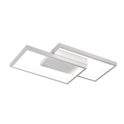 LED полилей с Landyn 62W дистанционно управление, 2 квадрата, студ/гореща/неутрална светлина, бяло, бяло