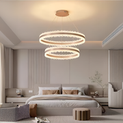 LED полилей, окачен с дистанционно управление Fosco Duo 126W, студена/гореща/неутрална светлина, нестабилна, регулируема височина, злато