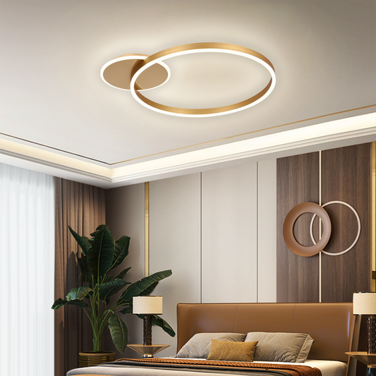 LED полилей с дистанционно управление Elisabeth 47W, студена/гореща/неутрална светлина, мазна, лъскаво злато