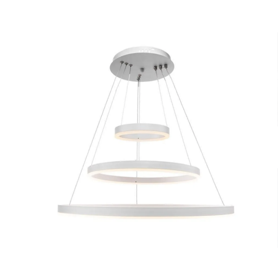 LED полилей, окачен с дистанционно управление на Serena 84W, 3 кръга, студена/гореща/неутрална светлина, нестабилна, бяла, регулируема височина