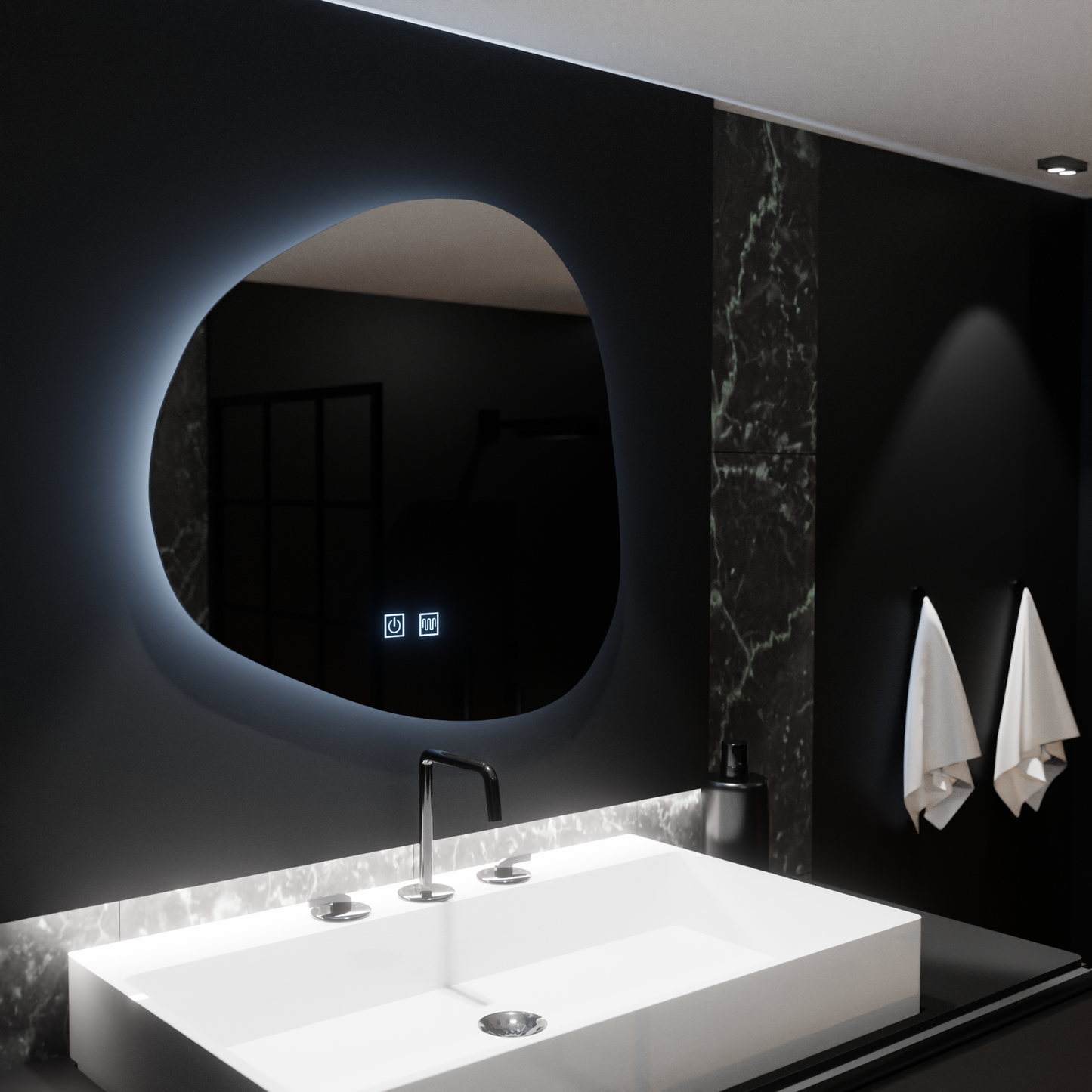 Органично LED огледало 60x60cm - Duna Touch Deframe Dimable System