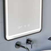 LED Touch Touch Gerhard Mirror Defrition System, часовник и температура 60x80 cm Black Brushd Frame