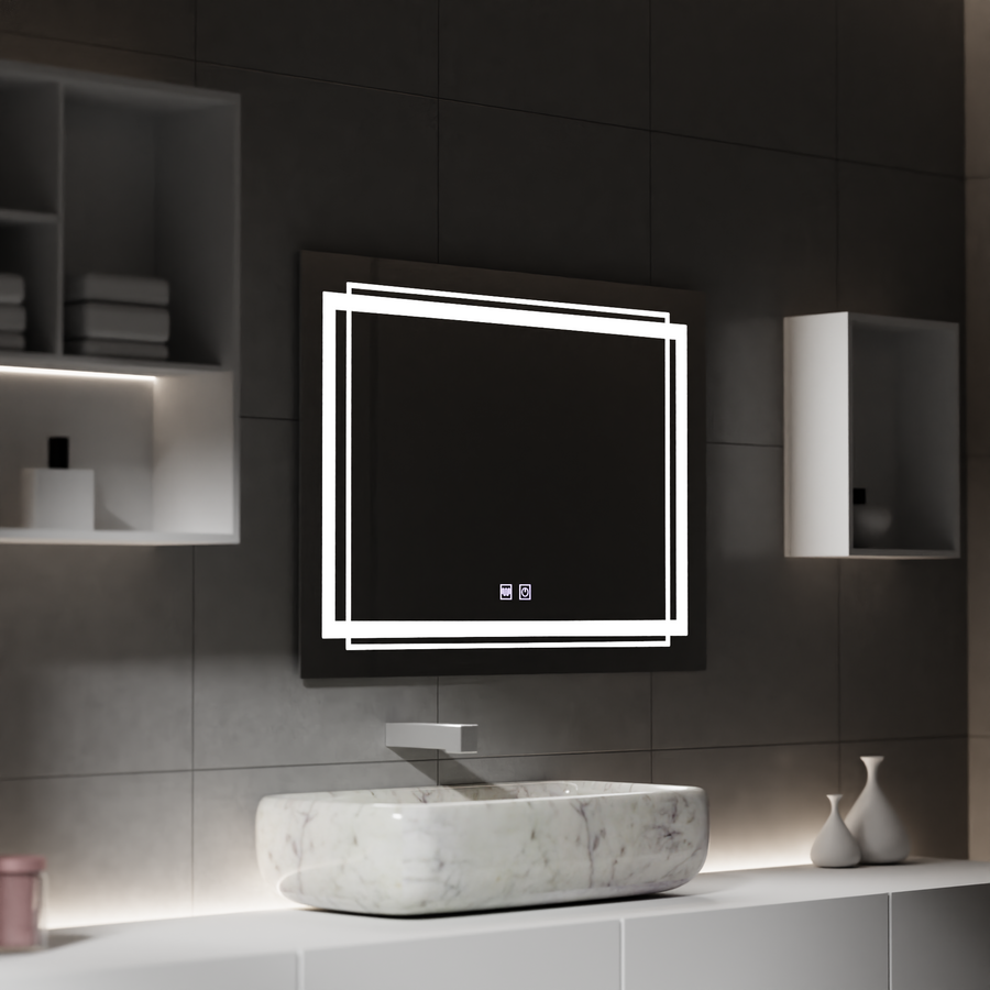 Правоъгълно светодиодно огледало, 50x70cm, Koven Touch, Descantile System, Dimable
