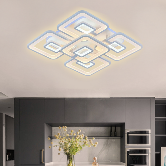 LED полилей с дистанционно управление на Felix 107W, 5 квадрата, студена/гореща/неутрална светлина, нестабилна, бяла