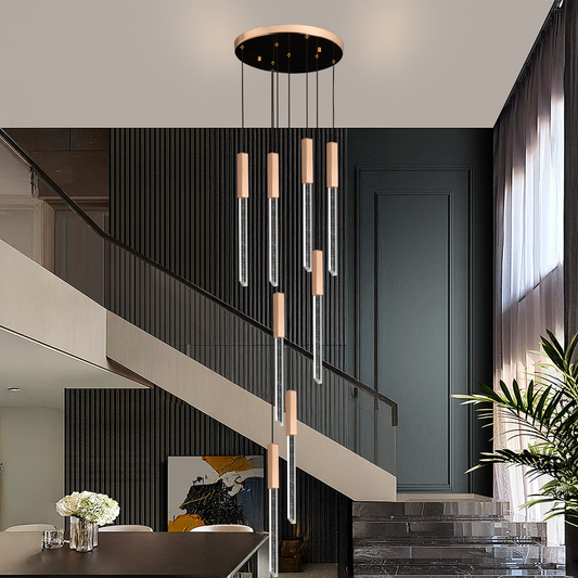 LED кристален полилей 22W, топла/неутрална/студена светлина, диаметър 25 см злато CM511/H150XW35