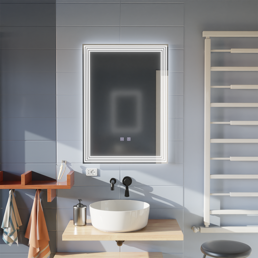 Правоъгълно LED огледало, деактивиране, 50x70cm, Adis Basic Touch