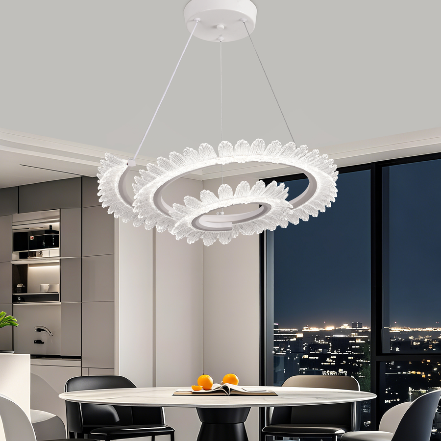 LULUS LED PRISM LUMINIS, CRYSTAL and METAL, 210W, 4 кръга, химируем, регулируема височина, студена/гореща/неутрална светлина, луксозно осветление