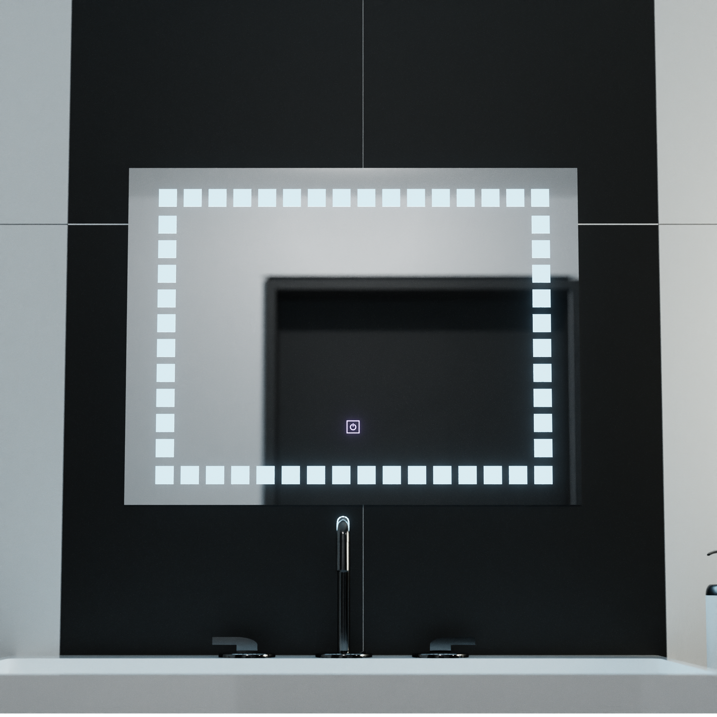 Огледално светодиодно правоъгълно 80x60cm Light Light Basic Touch