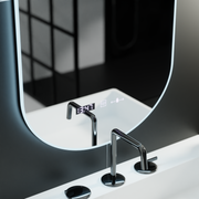 Овално светодиодно огледало, 50x80см, сензор Lucia Marcello, система за размразяване, часовник и термометър, подразбиращ се