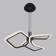 Окачен LED полилей с дистанционно управление RIMINI 56W, 3 квадрата, Студена/Топла/Неутрална светлина, Димируем, Черен