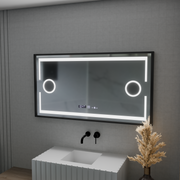 LED огледално Motionglow Sensor Domingo с функция за размразяване на размразяване 120x65 cm студена/топла/топла светлина, черна четка рамка, колекция Marcello funghi