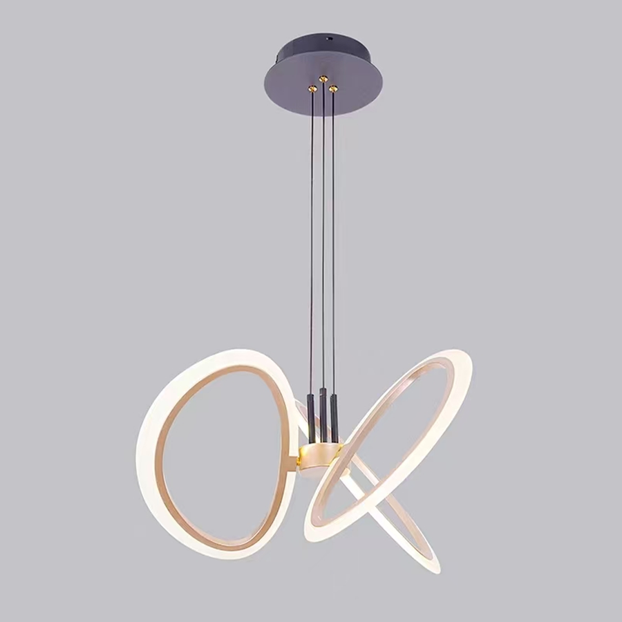 Окачен LED полилей с дистанционно RIMINI 53W, 3 Елемента, Студена/Топла/Неутрална светлина, Димируем, Златен