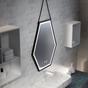 Правоъгълно светодиодно огледало, 120x80см, сензор за motionglow marcello, система за деактивиране, часовник и термометър, козметично увеличение