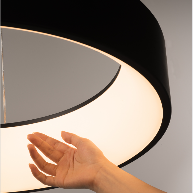 LED полилей, окачен с дистанционно управление на Киара, 74W, студена/гореща/неутрална светлина, нестабилна, черна