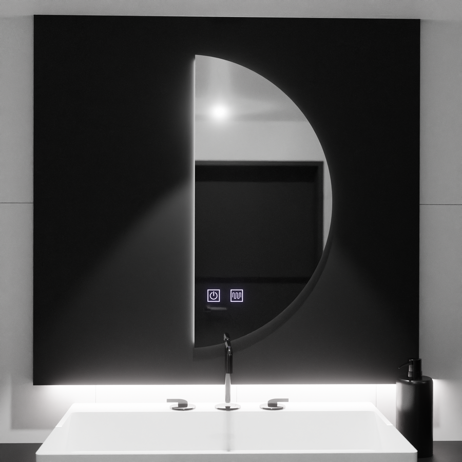 LED огледало LED 50x100cm, извито докосване, система за деактивиране, маргаритка