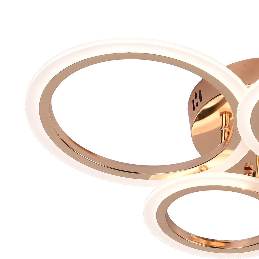 LED полилей с Betty 44W дистанционно управление, 4 кръга, студена/гореща/неутрална светлина, мазна, лъскаво злато