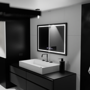 Правоъгълно светодиодно огледало, 100x80см, verite majes noir motionglow marcello, система за размразяване, часовник и термометър, подразбиращ се