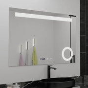 Правоъгълно светодиодно огледало, 80x60см, абсолютно motionglow marcello, система за размразяване, часовник и термометър, козметичен луп
