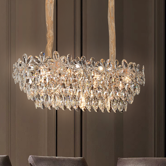 Кристален полилей Regalis 11x E14, диаметър 85 cm, лъскаво злато, регулируема височина