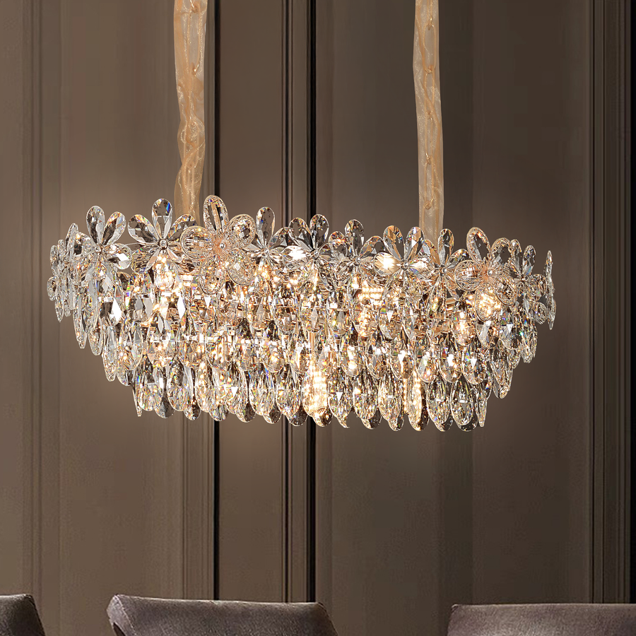 Кристален полилей Regalis 11x E14, диаметър 85 cm, лъскаво злато, регулируема височина