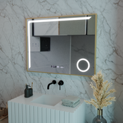 LED огледално сензор Motionglow Francesca 80x60 cm студена светлина/студ/неутра Намираща система Debrosting Clock Marcello Funghhi Collection