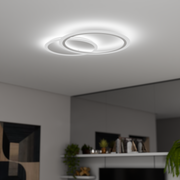 LED полилей с дистанционно управление на Люси, 40W, 2 кръга, студ/гореща/неутрална светлина, лъч, бяло