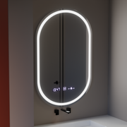 Овално светодиодно огледало, 50x80см, Eminence Motionglow Marcello, заместник -система, часовник и термометър, подразбиращ се