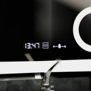 Правоъгълно светодиодно огледало, 80x80см, Souverain Motionglow Marcello, заместник -система, часовник и термометър, козметична лупа, подразбираща се