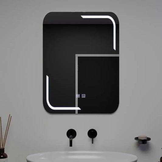 Правоъгълно LED огледало, 60x80cm, Touch Ulrich, система за дефиниране, подразбиращ се