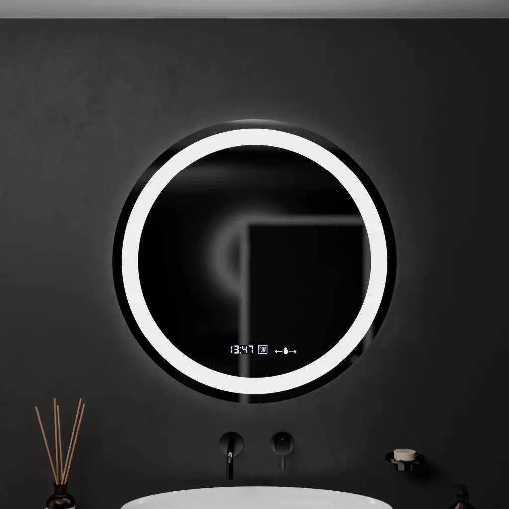 60 см кръгло светодиодно огледало Celeste Motionglow Marcello Dimable Clock Defrition System