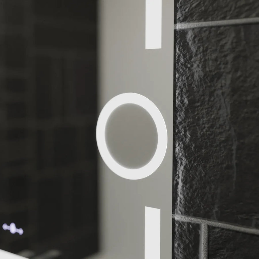 Правоъгълно светодиодно огледало, 80x60см, Eclat Motionglow Marcello, система за размразяване, часовник и термометър, козметичен луп