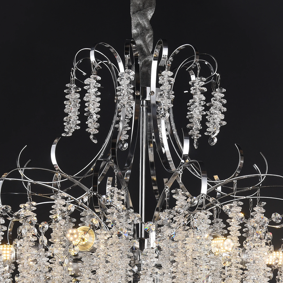 Кристален полилей Fiamma, 6x E14, диаметър 45 cm, злато