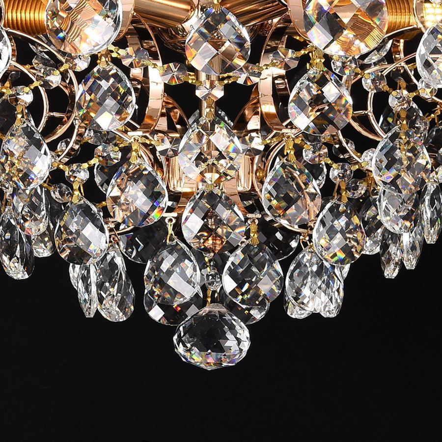 Кристален полилей Fiamma, 6x E14, диаметър 45 cm, злато
