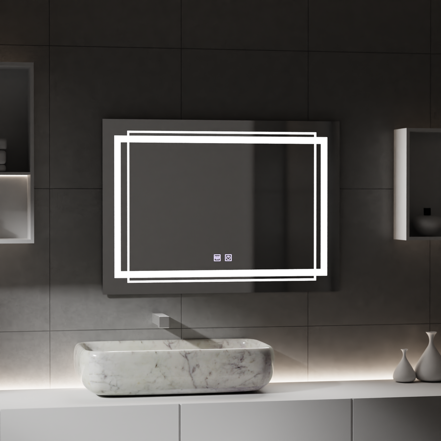 Правоъгълно светодиодно огледало, 50x70cm, Koven Touch, Descantile System, Dimable