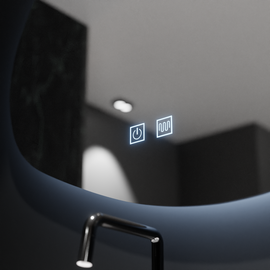 Organic LED Mirror 60x60cm, Touch Duna, Defrosting System, Dimable