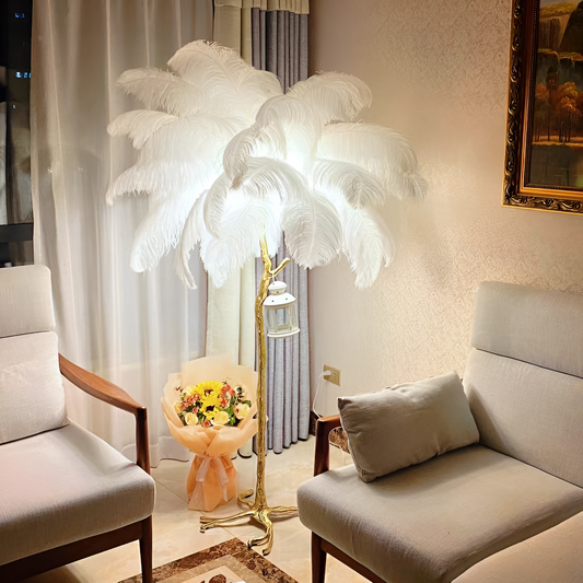 Lampaar пера politidis 1 x e27 170cm бяло