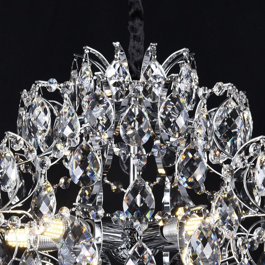 Кристален полилей Fiamma, 6x E14, диаметър 45 cm, злато