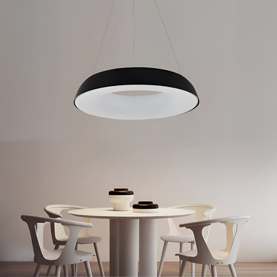 LED полилей, окачен с дистанционно управление на Киара, 74W, студена/гореща/неутрална светлина, нестабилна, черна